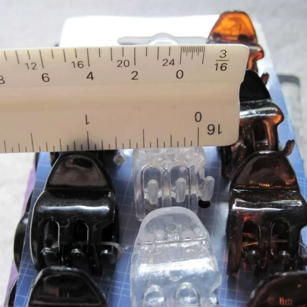 12 Goody Classics Darla Small Claw Clips Hair Jaw Plastic Black Tort Brown Clear